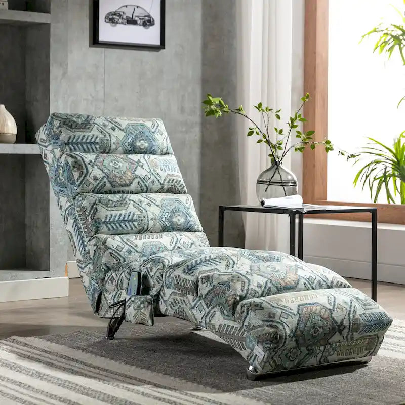 Sedia massaggiante reclinabile oversize moderna trapuntata per soggiorno, camera da letto