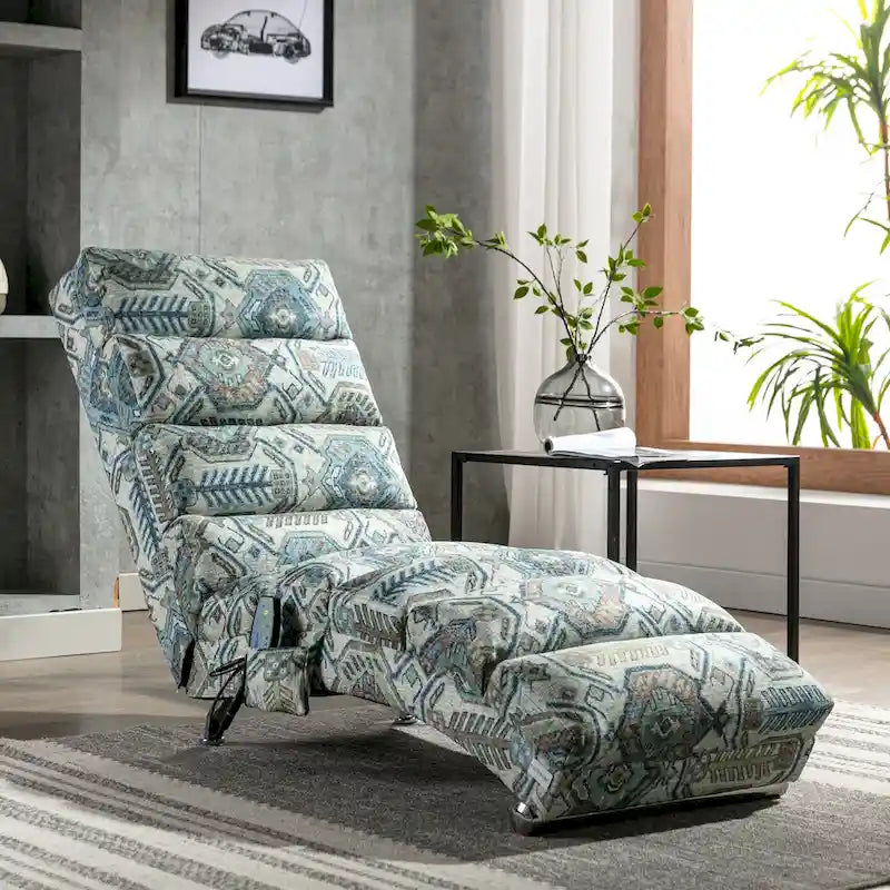 Sedia massaggiante reclinabile oversize moderna trapuntata per soggiorno, camera da letto