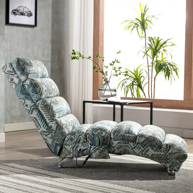 Sedia massaggiante reclinabile oversize moderna trapuntata per soggiorno, camera da letto