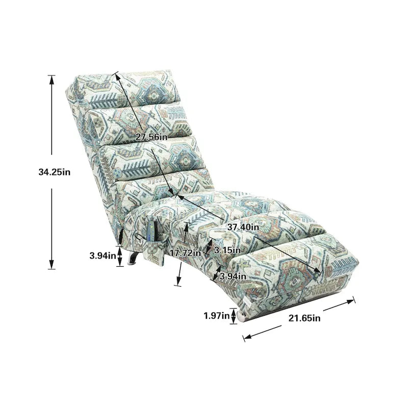 Sedia massaggiante reclinabile oversize moderna trapuntata per soggiorno, camera da letto