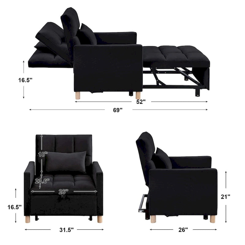 Aukfa Divano Letto Trasformabile per Una Persona con Cuscino