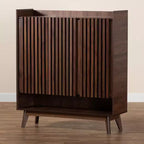 Scarpiera Delaire in Legno Finitura Noce Marrone Stile Moderno Mid-Century