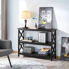 Yaheetech Consolle da Ingresso in Legno a 3 Ripiani Design X
