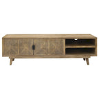 Mobile TV Bidi Mid-Century Modern da 56 pollici in Legno con 2 Ripiani Aperti di Furniture of America
