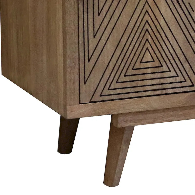 Mobile TV Bidi Mid-Century Modern da 56 pollici in Legno con 2 Ripiani Aperti di Furniture of America
