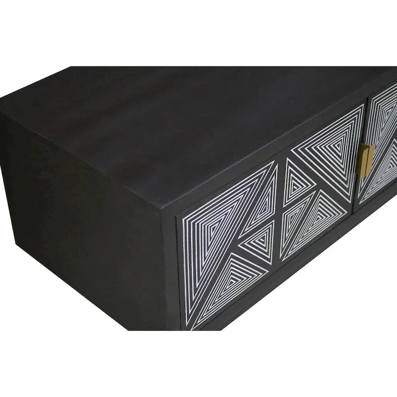 Mobile TV Bidi Mid-Century Modern da 56 pollici in Legno con 2 Ripiani Aperti di Furniture of America