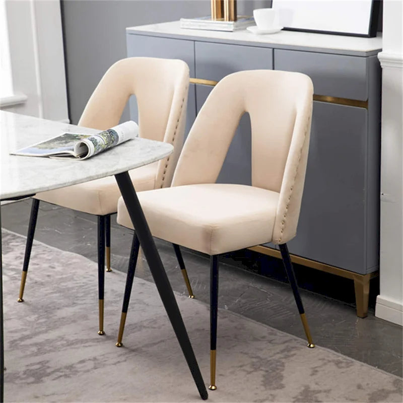 Set di 2 sedie da pranzo contemporanee imbottite in velluto Clihome