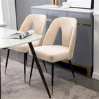 Set di 2 sedie da pranzo contemporanee imbottite in velluto Clihome