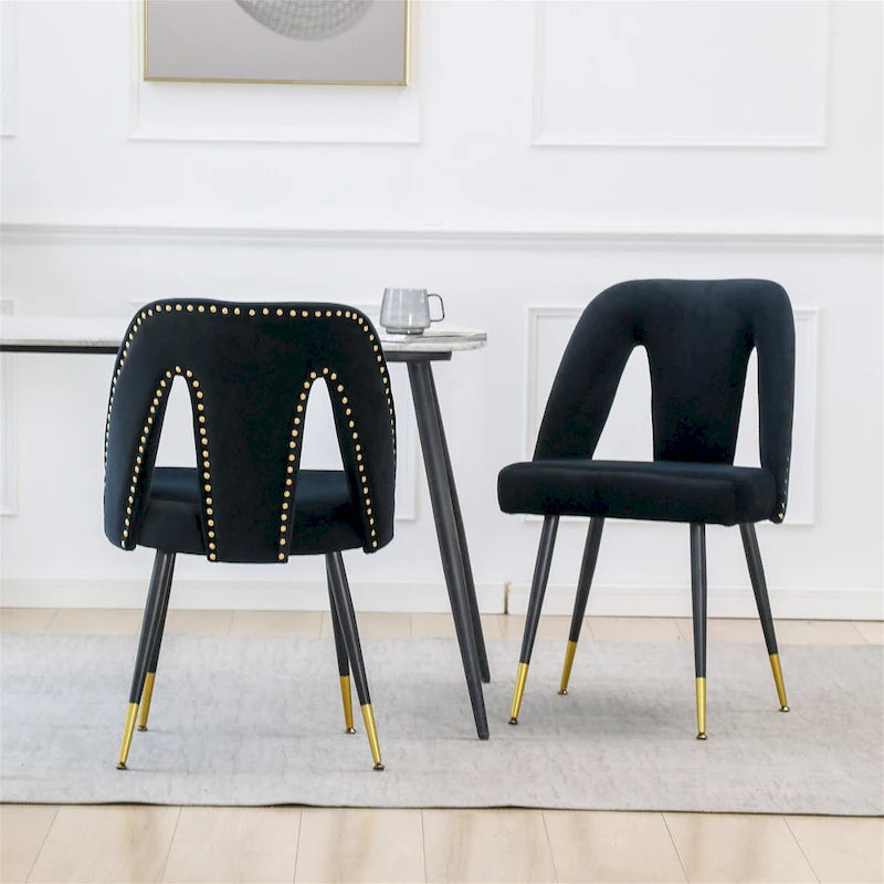 Set di 2 sedie da pranzo contemporanee imbottite in velluto Clihome