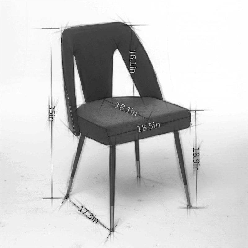 Set di 2 sedie da pranzo contemporanee imbottite in velluto Clihome