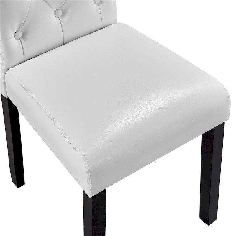 Yaheetech Sedia da Pranzo Imbottita con Bottoni e Gambe in Legno Massello, Set da 2 - Set da 2