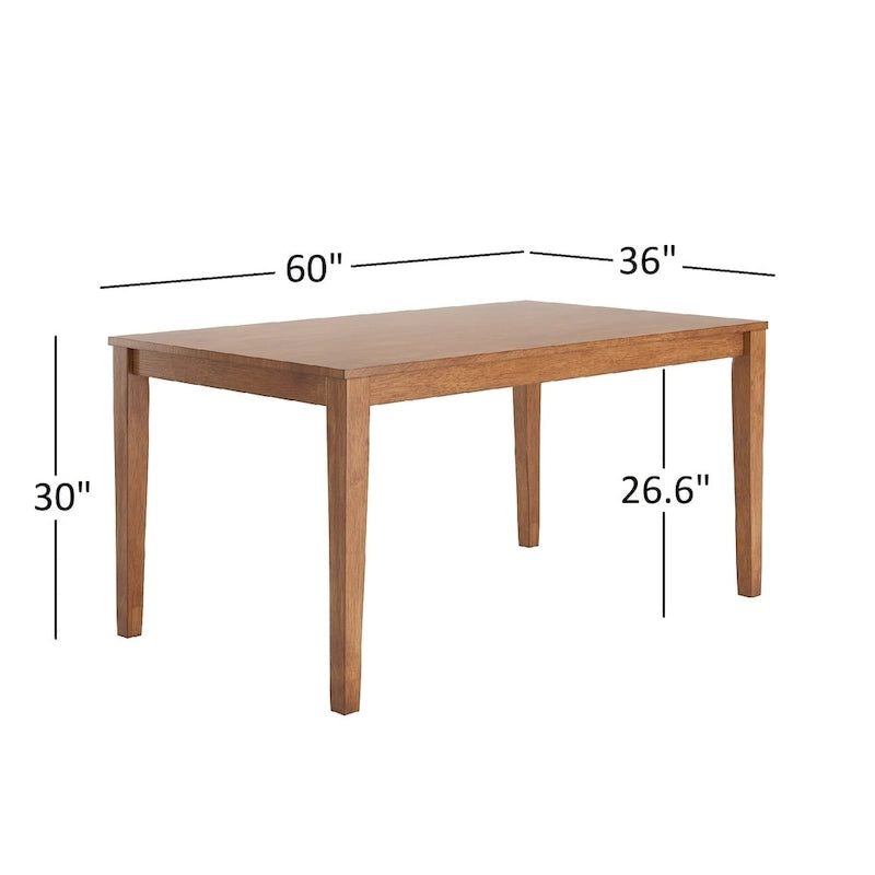 Set da pranzo rettangolare Wilmington II da 60 pollici con finitura rovere di iNSPIRE Q Classic