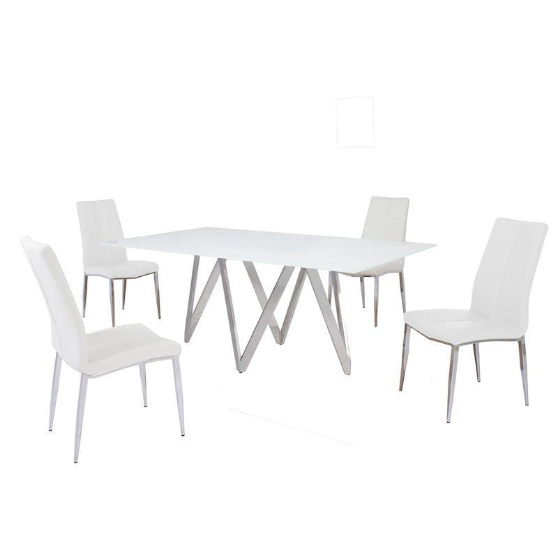 Somette Alyssa Starphire White - Set sala da pranzo da 5 pezzi