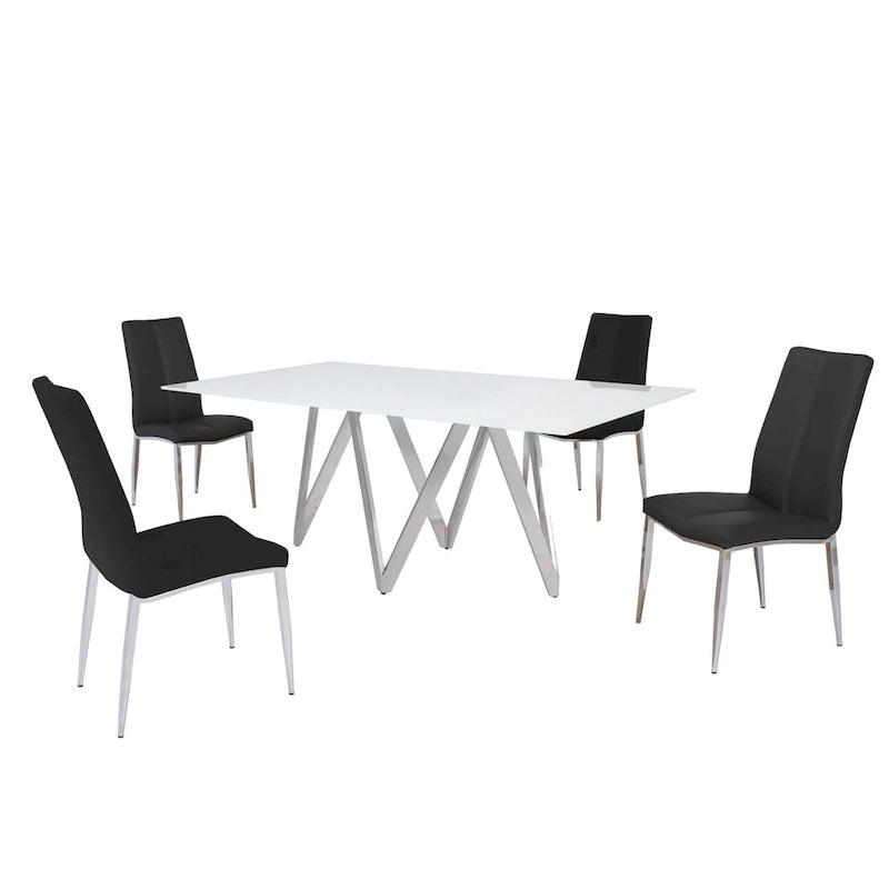 Somette Alyssa Starphire White - Set sala da pranzo da 5 pezzi
