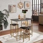 Set da pranzo 3 pezzi Ainsley con piano ad effetto marmo ad altezza bancone di iNSPIRE Q Modern
