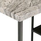Set da pranzo 3 pezzi Ainsley con piano ad effetto marmo ad altezza bancone di iNSPIRE Q Modern