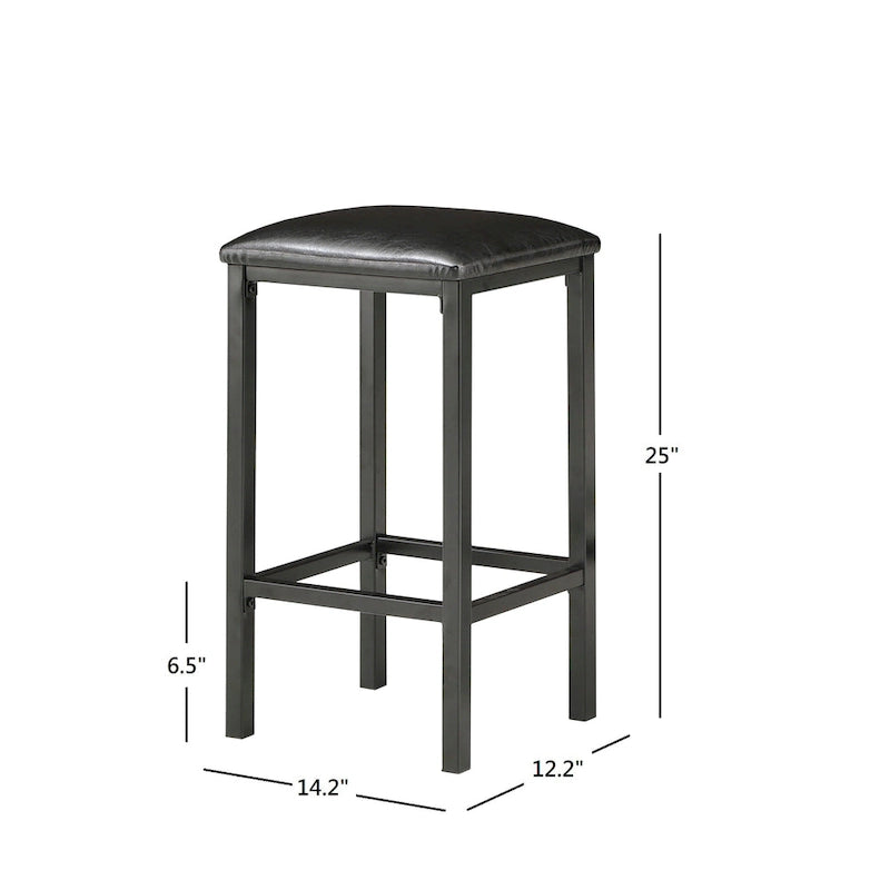 Set da pranzo 3 pezzi Ainsley con piano ad effetto marmo ad altezza bancone di iNSPIRE Q Modern