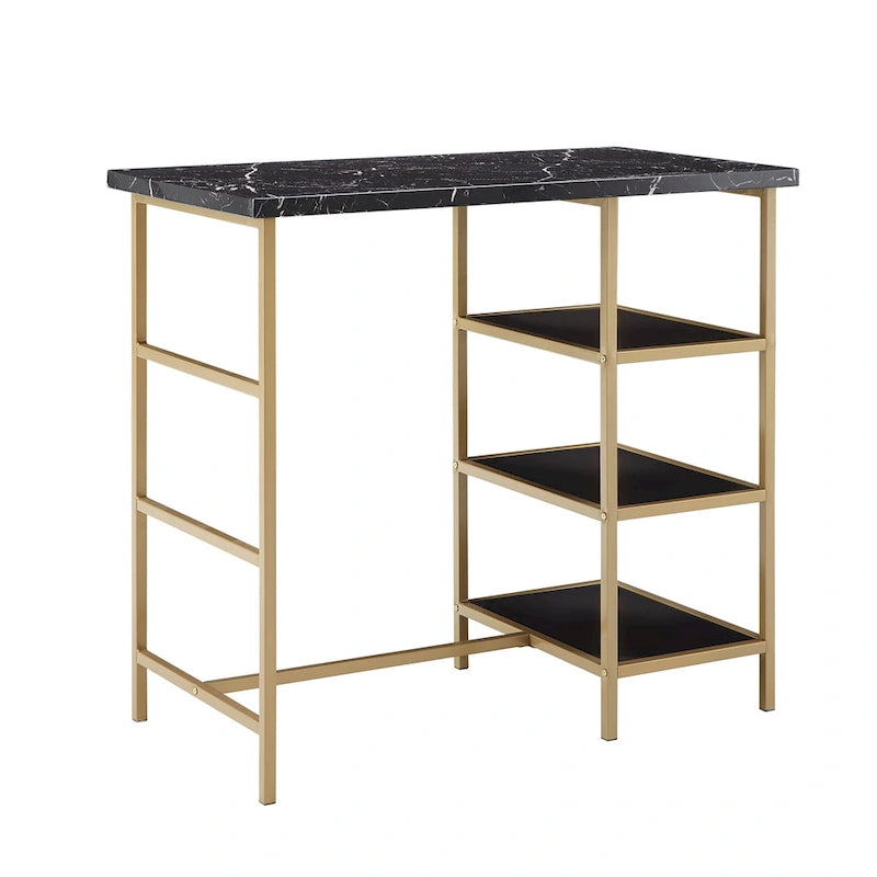 Set da pranzo 3 pezzi Ainsley con piano ad effetto marmo ad altezza bancone di iNSPIRE Q Modern
