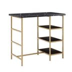 Set da pranzo 3 pezzi Ainsley con piano ad effetto marmo ad altezza bancone di iNSPIRE Q Modern