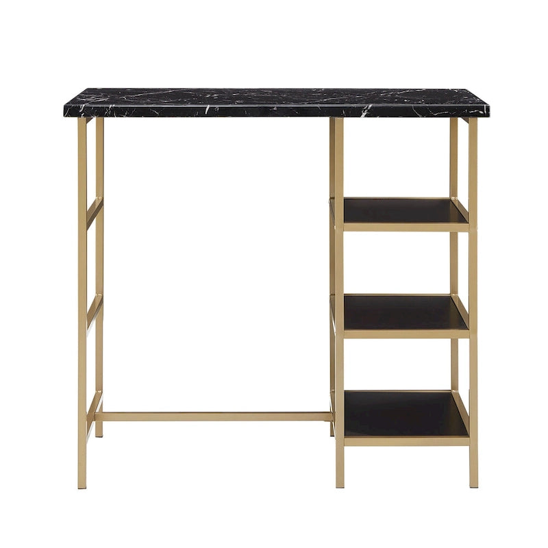 Set da pranzo 3 pezzi Ainsley con piano ad effetto marmo ad altezza bancone di iNSPIRE Q Modern
