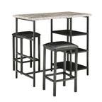 Set da pranzo 3 pezzi Ainsley con piano ad effetto marmo ad altezza bancone di iNSPIRE Q Modern