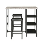 Set da pranzo 3 pezzi Ainsley con piano ad effetto marmo ad altezza bancone di iNSPIRE Q Modern