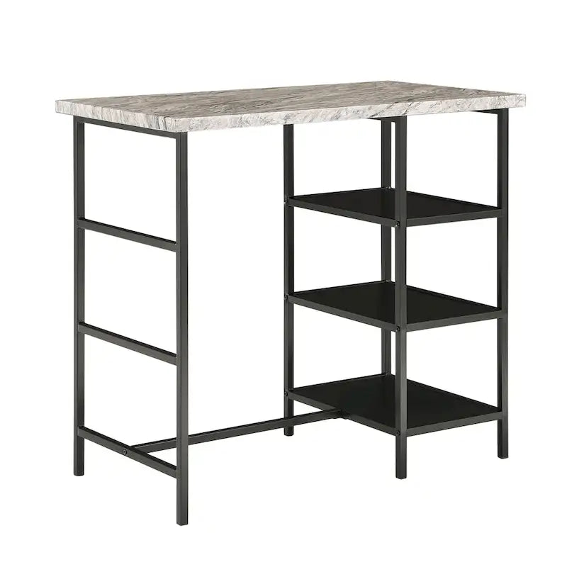Set da pranzo 3 pezzi Ainsley con piano ad effetto marmo ad altezza bancone di iNSPIRE Q Modern