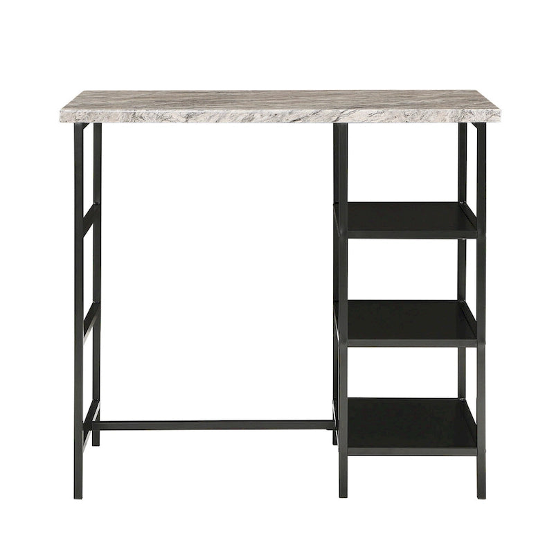 Set da pranzo 3 pezzi Ainsley con piano ad effetto marmo ad altezza bancone di iNSPIRE Q Modern