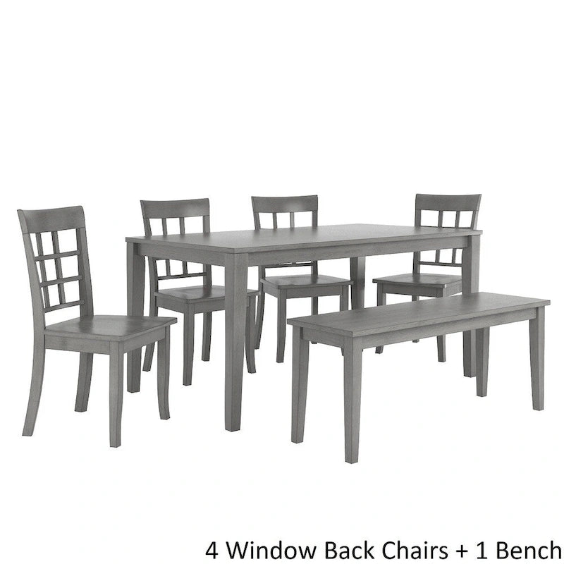 Set da pranzo rettangolare grigio antico Wilmington II da 60 pollici di iNSPIRE Q Classic