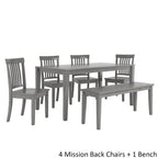Set da pranzo rettangolare grigio antico Wilmington II da 60 pollici di iNSPIRE Q Classic