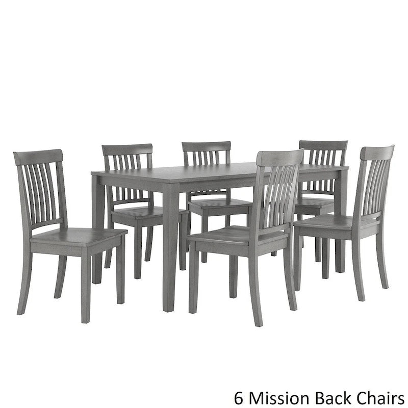 Set da pranzo rettangolare grigio antico Wilmington II da 60 pollici di iNSPIRE Q Classic
