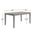 Set da pranzo rettangolare grigio antico Wilmington II da 60 pollici di iNSPIRE Q Classic