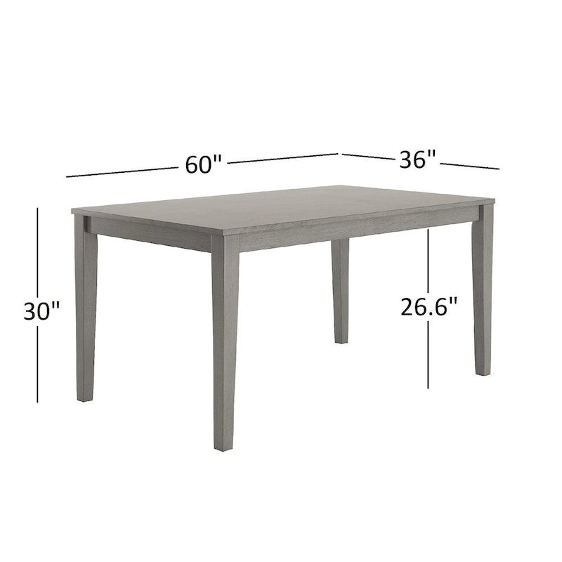 Set da pranzo rettangolare grigio antico Wilmington II da 60 pollici di iNSPIRE Q Classic