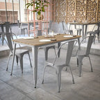 Tavolo Commerciale da Ristorante in Poliresina 30x60 con Foro per Ombrellone - 30 L x 60 P x 30 H