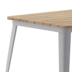 Tavolo Commerciale da Ristorante in Poliresina 30x60 con Foro per Ombrellone - 30 L x 60 P x 30 H
