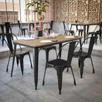 Tavolo Commerciale da Ristorante in Poliresina 30x60 con Foro per Ombrellone - 30 L x 60 P x 30 H