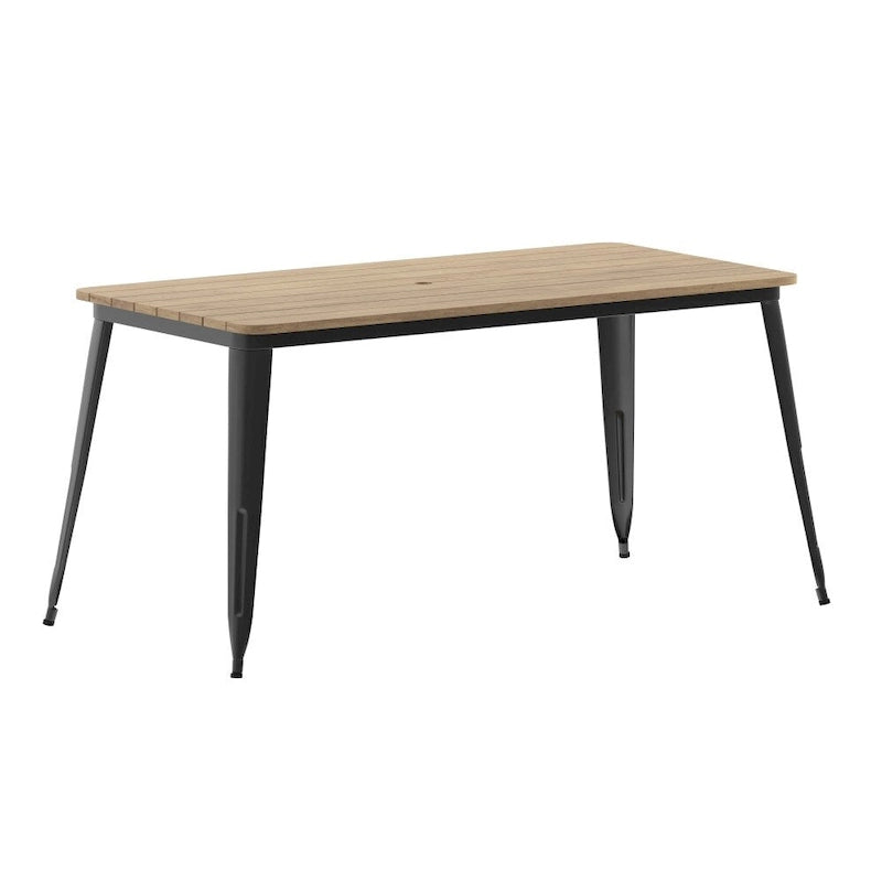 Tavolo Commerciale da Ristorante in Poliresina 30x60 con Foro per Ombrellone - 30 L x 60 P x 30 H