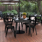 Tavolo Commerciale da Ristorante in Poliresina 30x60 con Foro per Ombrellone - 30 L x 60 P x 30 H