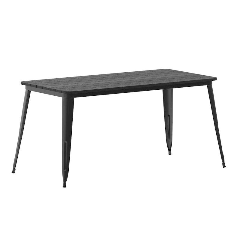 Tavolo Commerciale da Ristorante in Poliresina 30x60 con Foro per Ombrellone - 30 L x 60 P x 30 H