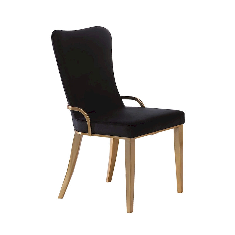 Somette Ridley Gold Set da pranzo rotondo da 5 pezzi in vetro/acrilico con sedie nere