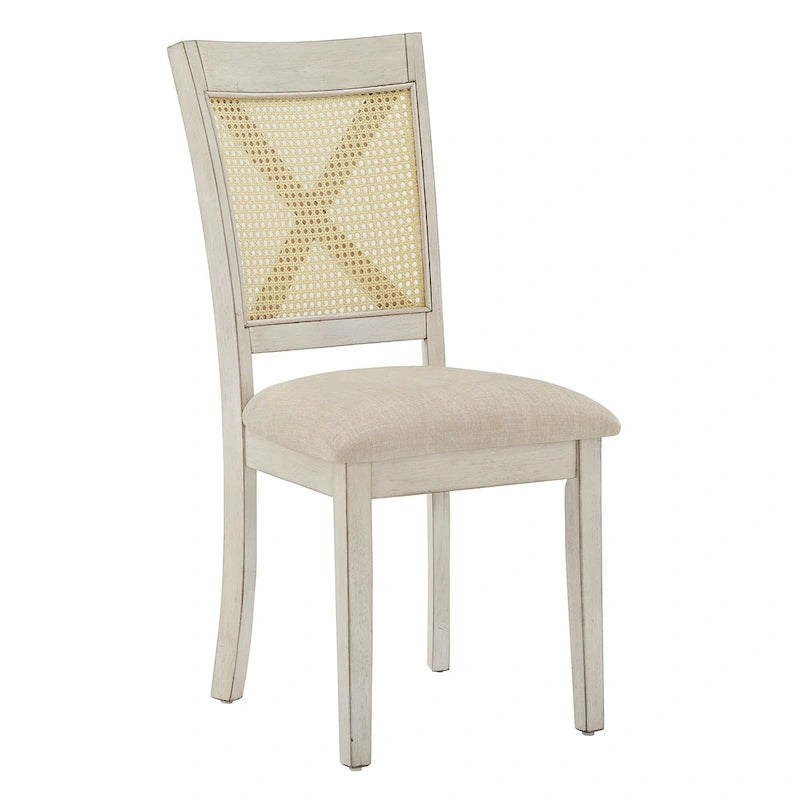 Sedia da pranzo Plaga X-Back con accento in rattan (set da 2) di iNSPIRE Q Classic - Sedia da pranzo
