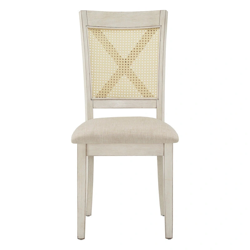 Sedia da pranzo Plaga X-Back con accento in rattan (set da 2) di iNSPIRE Q Classic - Sedia da pranzo