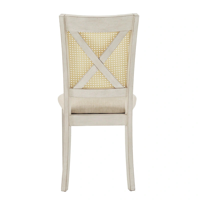 Sedia da pranzo Plaga X-Back con accento in rattan (set da 2) di iNSPIRE Q Classic - Sedia da pranzo
