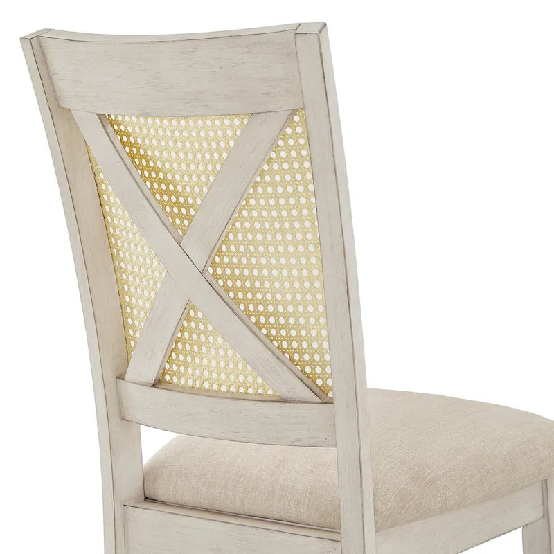 Sedia da pranzo Plaga X-Back con accento in rattan (set da 2) di iNSPIRE Q Classic - Sedia da pranzo