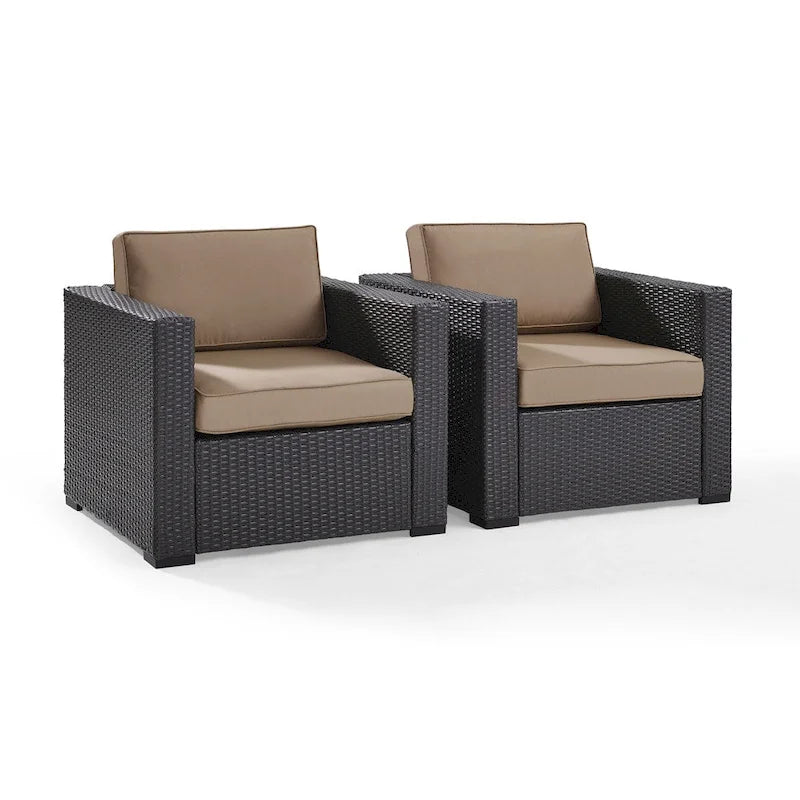 Sedie da esterno in vimini Crosley Biscayne color moka (set da 2)