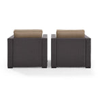 Sedie da esterno in vimini Crosley Biscayne color moka (set da 2)