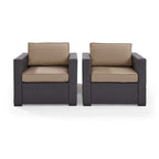 Sedie da esterno in vimini Crosley Biscayne color moka (set da 2)