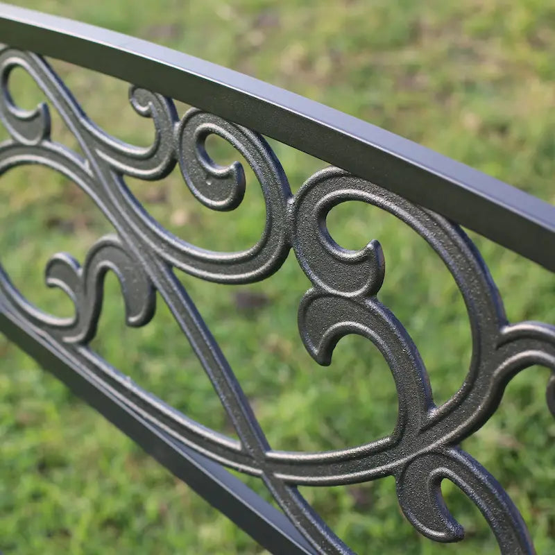 Panchina decorativa da esterno in ghisa - 34,25 A x 50 L x 23,62 P