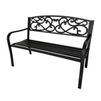 Panchina decorativa da esterno in ghisa - 34,25 A x 50 L x 23,62 P