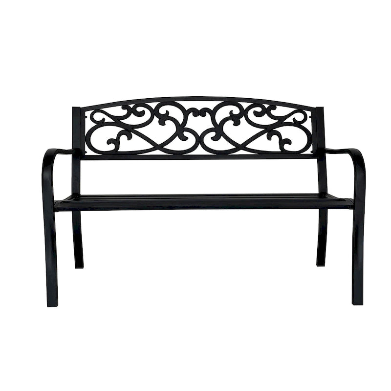 Panchina decorativa da esterno in ghisa - 34,25 A x 50 L x 23,62 P